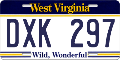 WV license plate DXK297