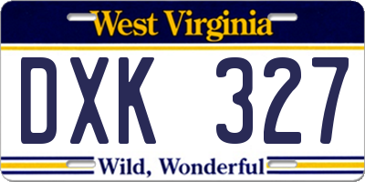 WV license plate DXK327