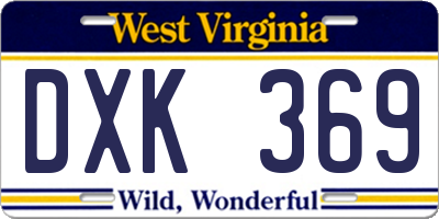 WV license plate DXK369