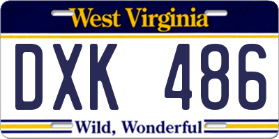 WV license plate DXK486
