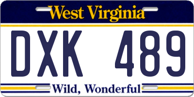 WV license plate DXK489