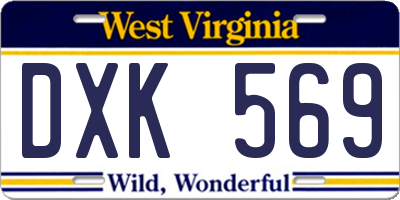 WV license plate DXK569