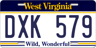 WV license plate DXK579