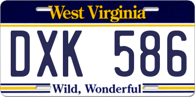 WV license plate DXK586