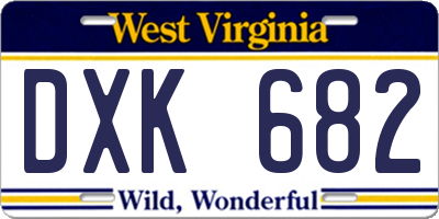 WV license plate DXK682