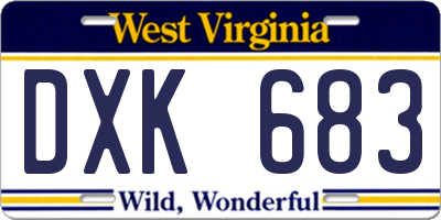 WV license plate DXK683