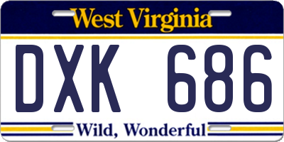 WV license plate DXK686