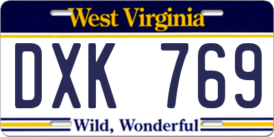 WV license plate DXK769