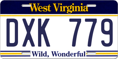 WV license plate DXK779