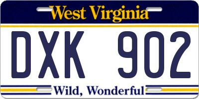 WV license plate DXK902