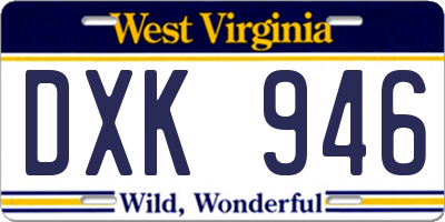 WV license plate DXK946
