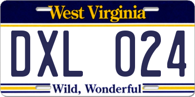 WV license plate DXL024