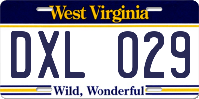 WV license plate DXL029