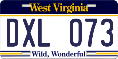 WV license plate DXL073