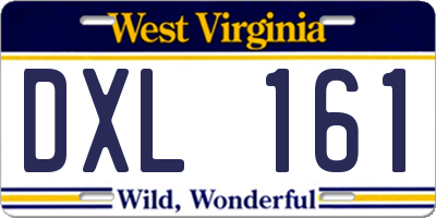WV license plate DXL161