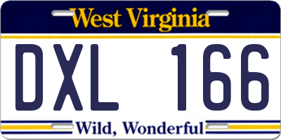 WV license plate DXL166