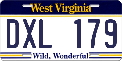 WV license plate DXL179