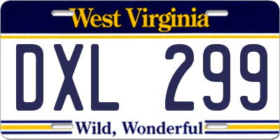 WV license plate DXL299