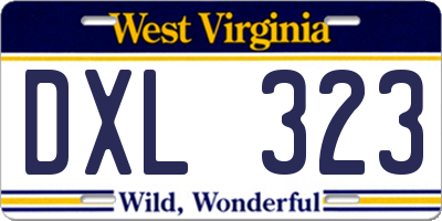 WV license plate DXL323