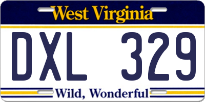 WV license plate DXL329