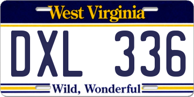 WV license plate DXL336