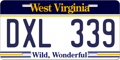 WV license plate DXL339