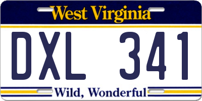 WV license plate DXL341