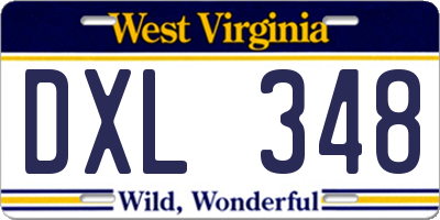 WV license plate DXL348