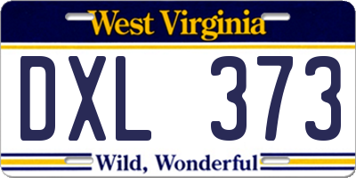 WV license plate DXL373