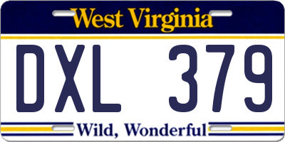 WV license plate DXL379