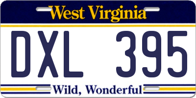 WV license plate DXL395