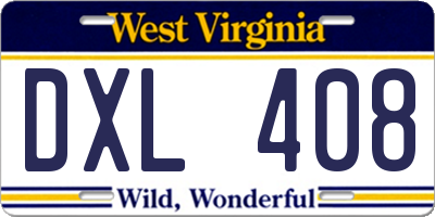 WV license plate DXL408