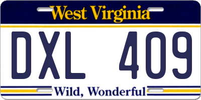 WV license plate DXL409