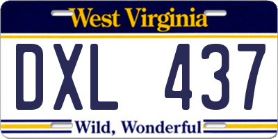 WV license plate DXL437