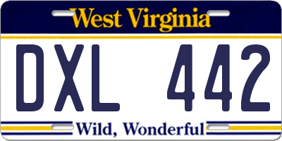 WV license plate DXL442