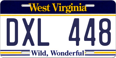 WV license plate DXL448