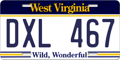 WV license plate DXL467