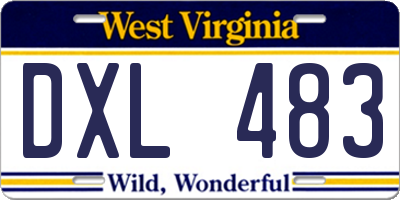 WV license plate DXL483