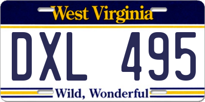 WV license plate DXL495