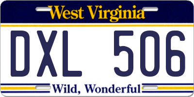 WV license plate DXL506
