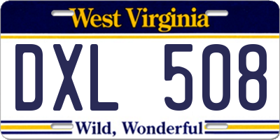 WV license plate DXL508