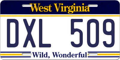 WV license plate DXL509
