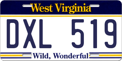 WV license plate DXL519
