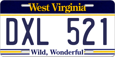 WV license plate DXL521