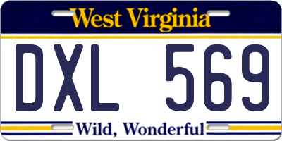 WV license plate DXL569