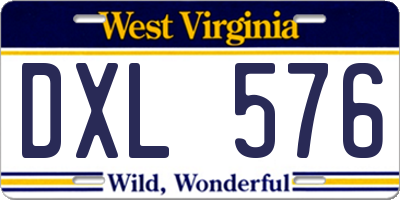 WV license plate DXL576