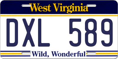 WV license plate DXL589