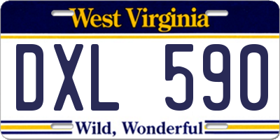 WV license plate DXL590