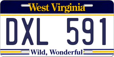 WV license plate DXL591