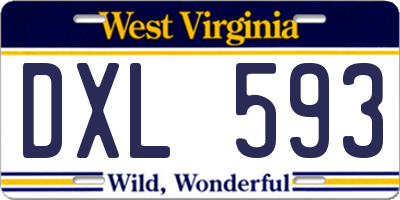 WV license plate DXL593
